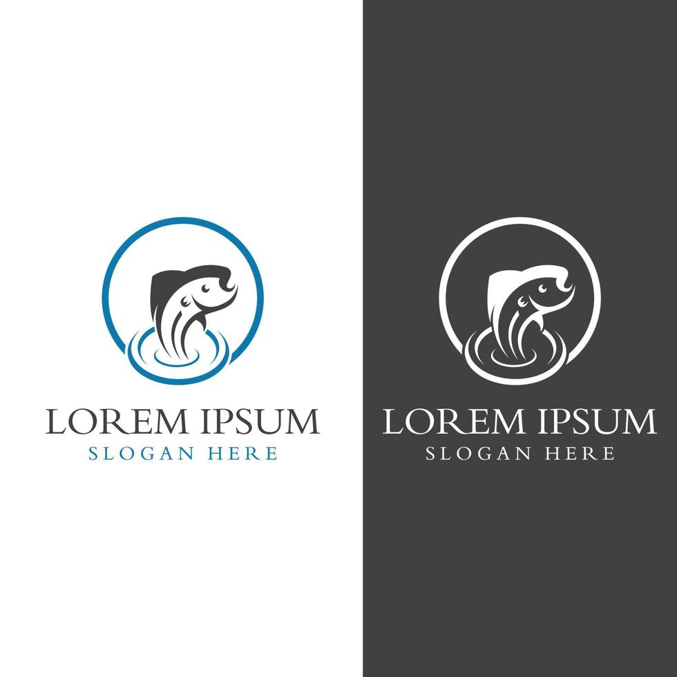 Fish logo, fishinghook, fish oil and seafood restaurant icon. With vector icon concept design illustration template