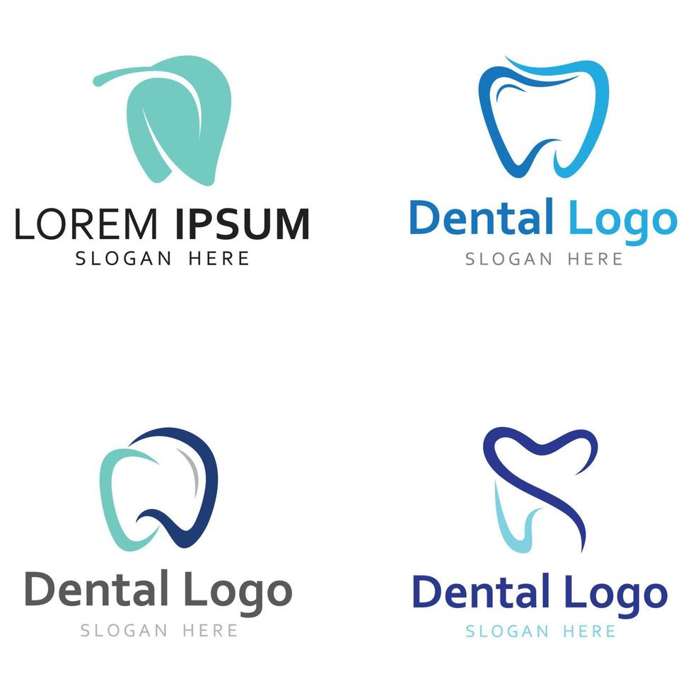 logotipo dental, logotipo para la salud dental y logotipo para el cuidado dental. usando un concepto de diseño de vector de ilustración de plantilla