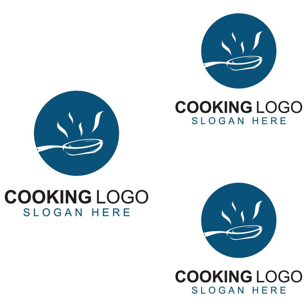 logotipos para utensilios de cocina, ollas, espátulas y cucharas de cocina. utilizando un concepto de diseño de plantilla de ilustración vectorial. vector