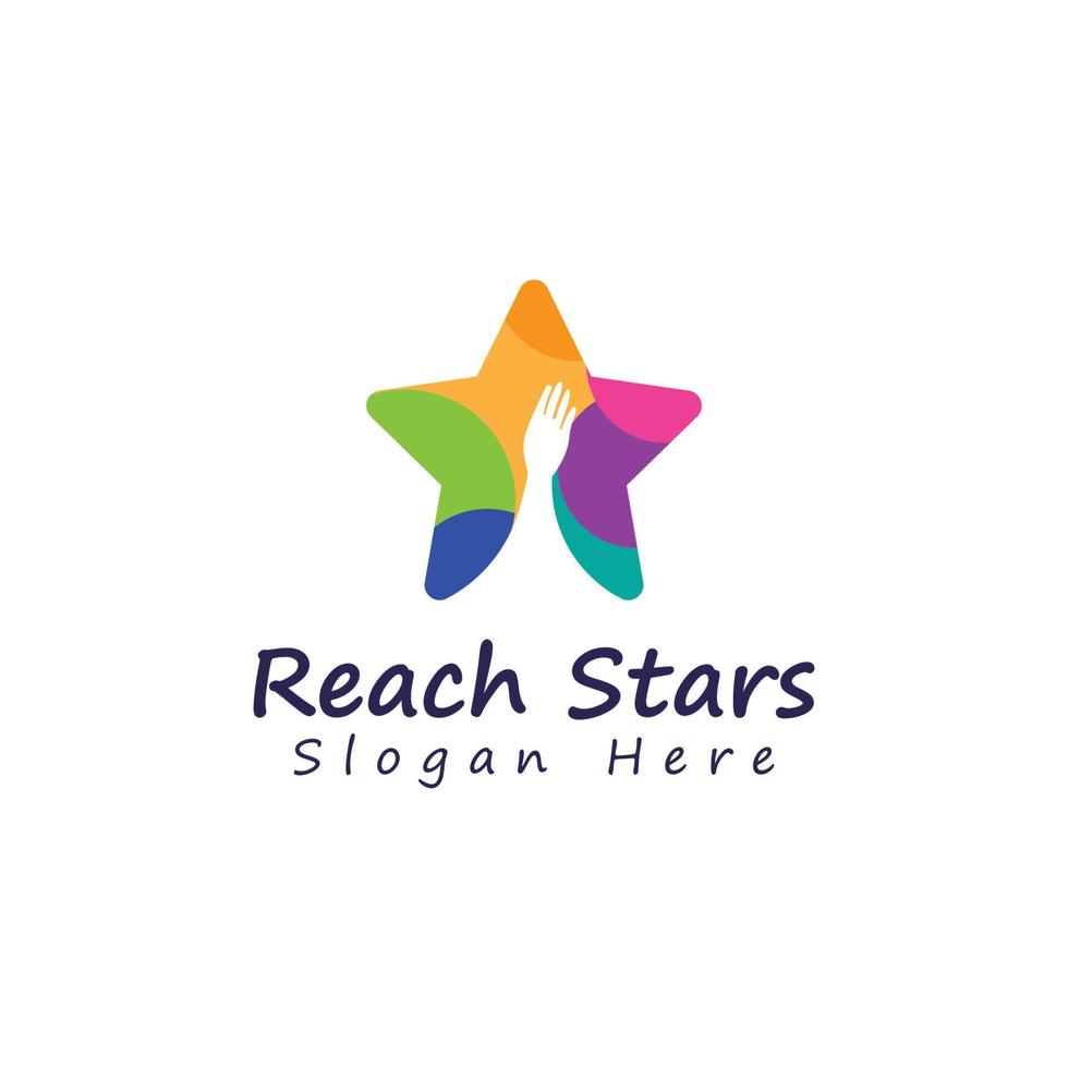 A logo to reach the stars or a logo to reach a dream or goal. Logo using concept design vector illustration template.