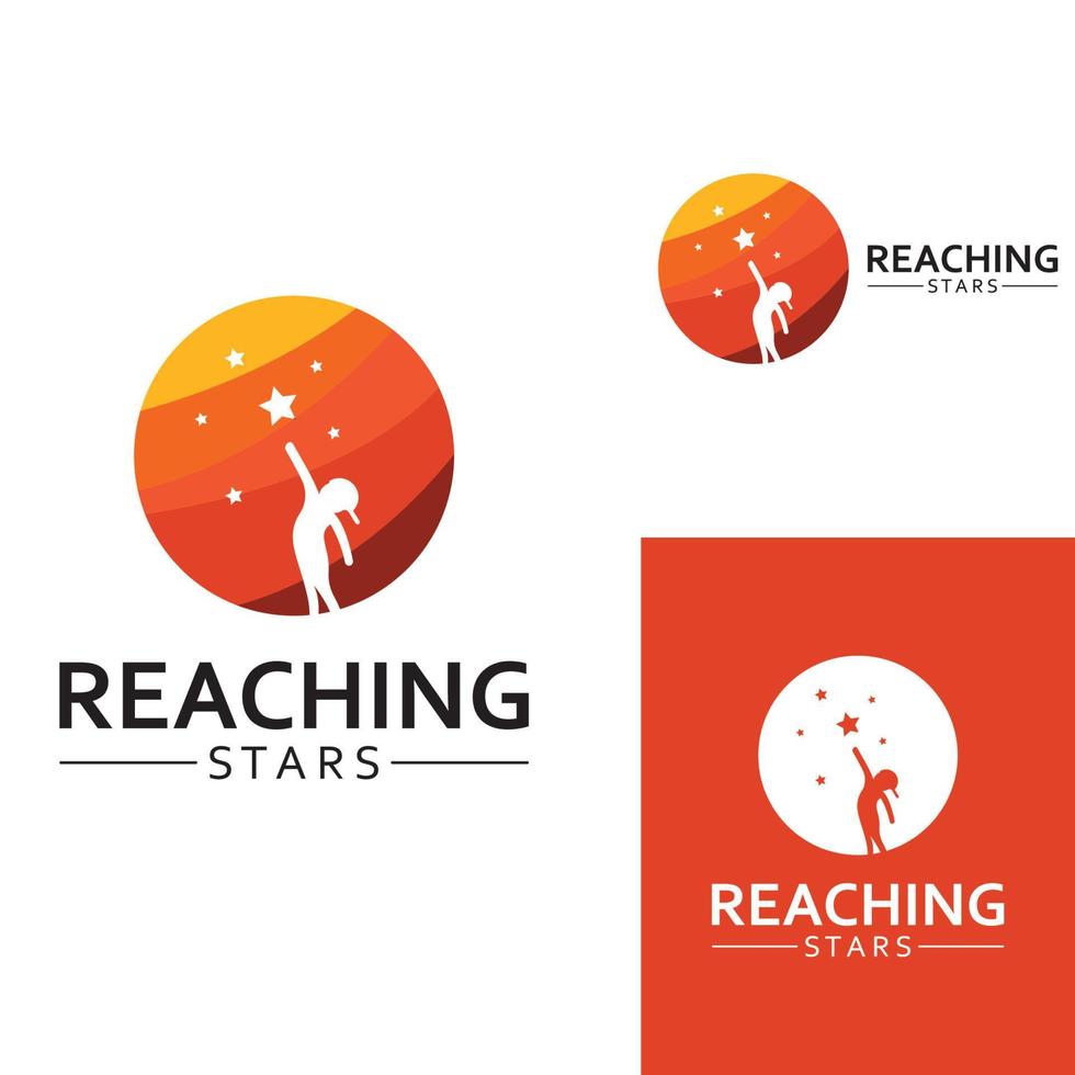 A logo to reach the stars or a logo to reach a dream or goal. Logo using concept design vector illustration template.