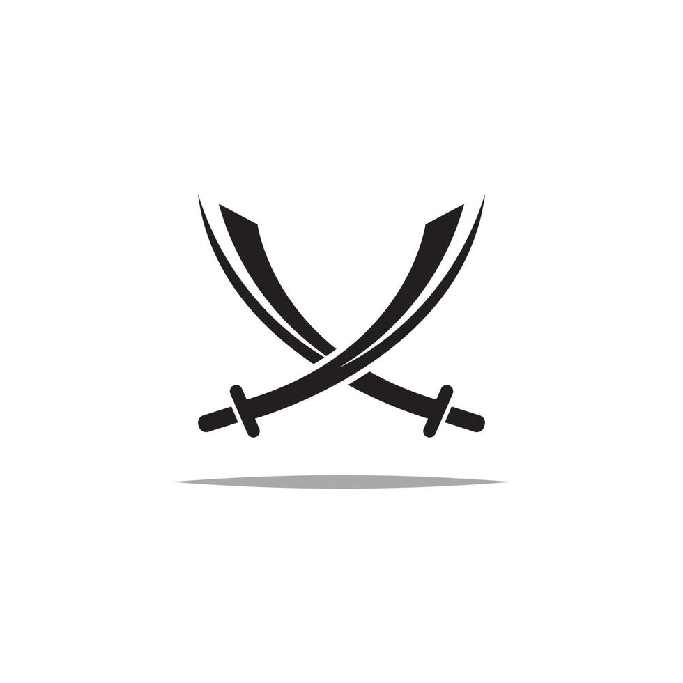 espada, escudo y logo de la espada del rey. plantilla de ilustración vectorial de diseño de logotipo. vector