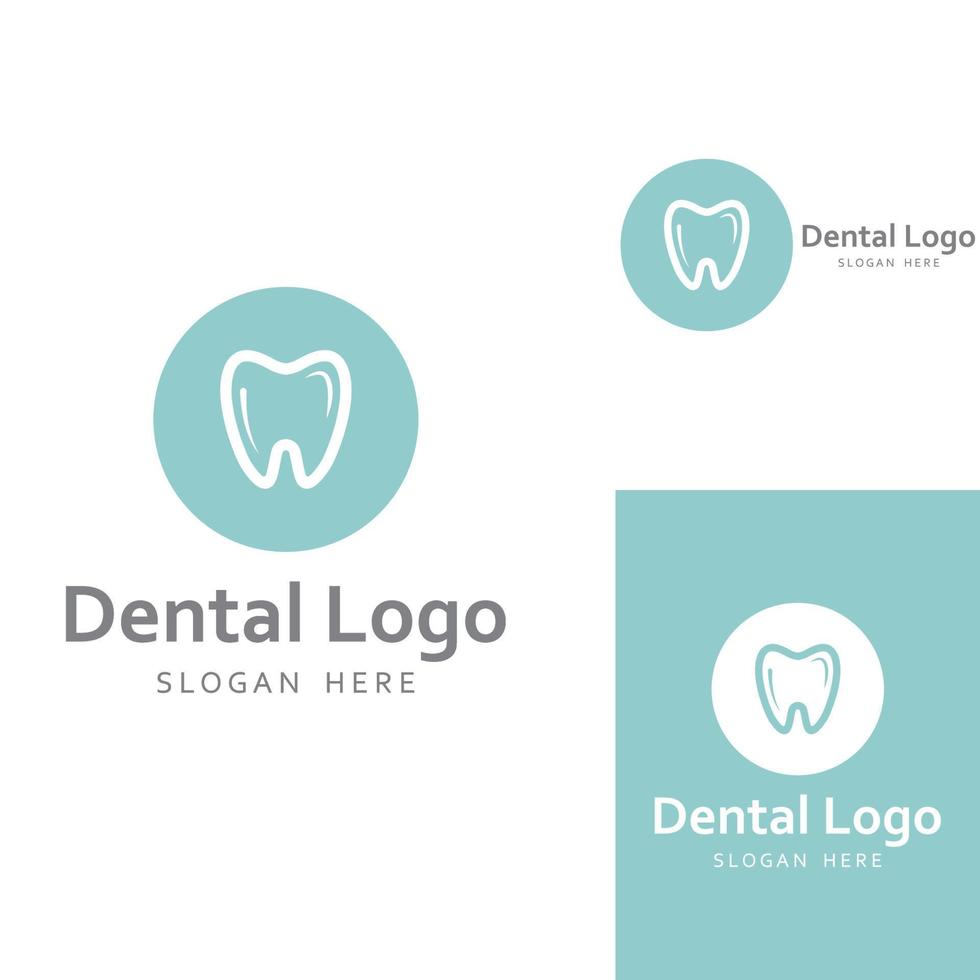 logotipo dental, logotipo para la salud dental y logotipo para el cuidado dental. usando un concepto de diseño de vector de ilustración de plantilla