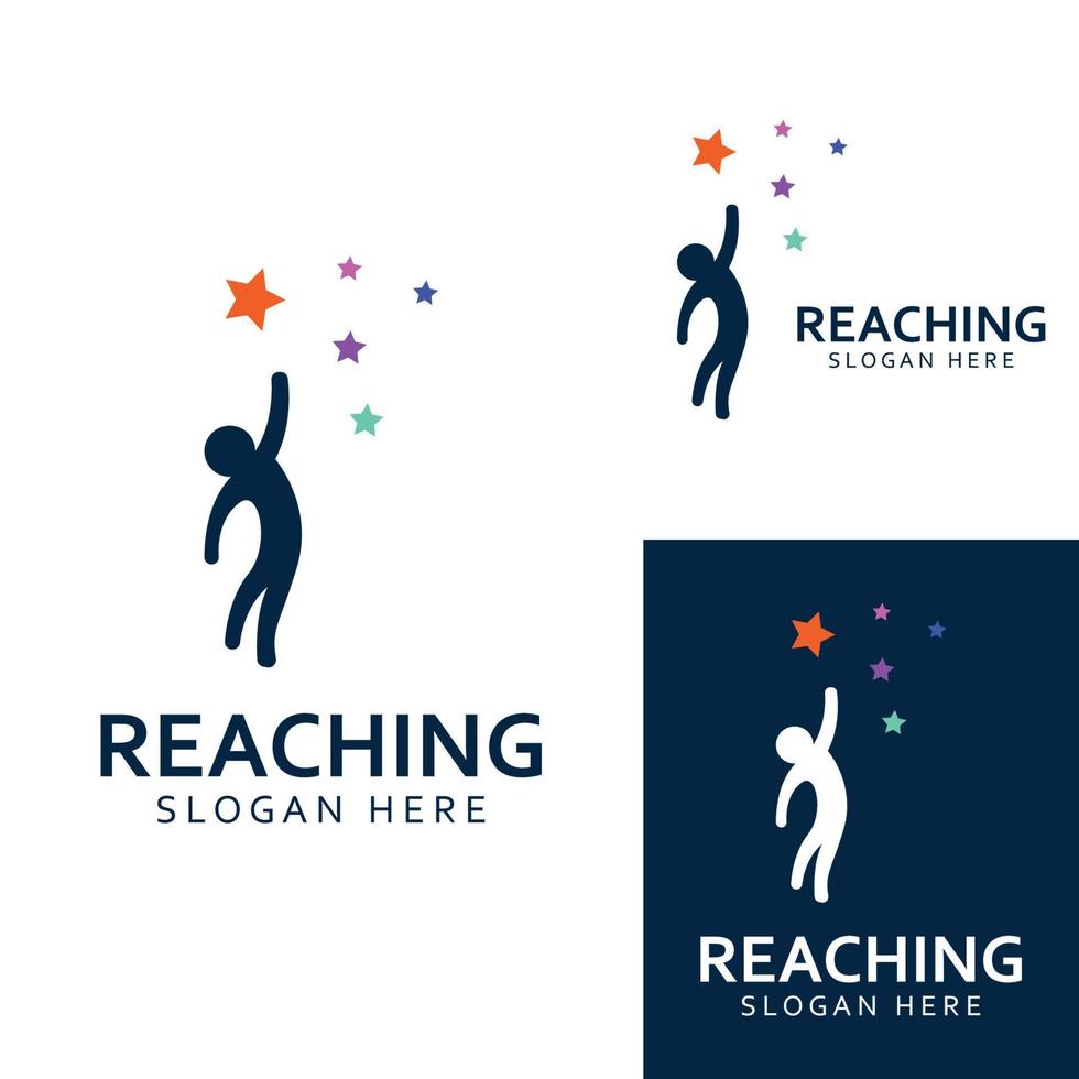 A logo to reach the stars or a logo to reach a dream or goal. Logo using concept design vector illustration template.