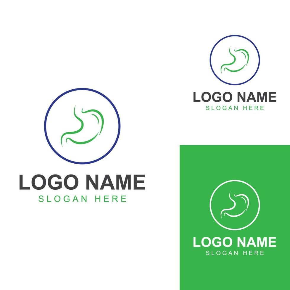 stomach health and stomach care logo design icon vector template