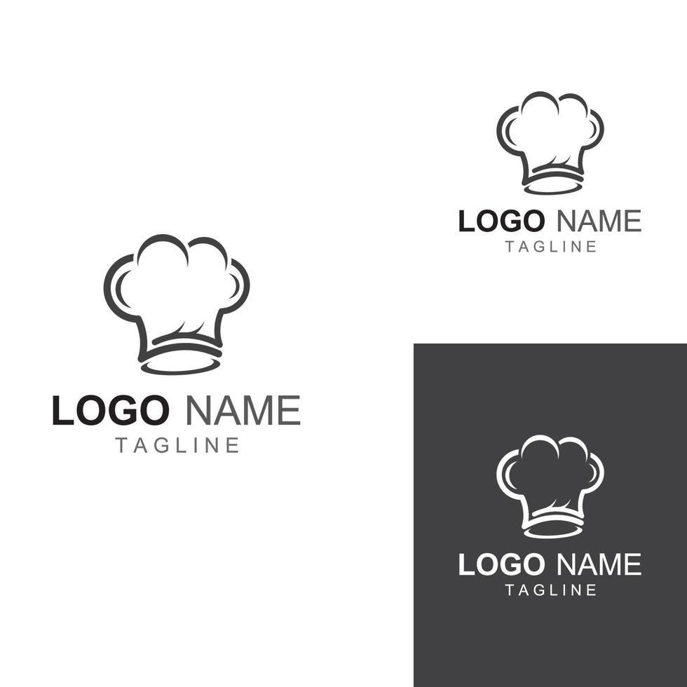 logotipo de sombrero de chef para restaurante, cafetería y entrega de comida en línea. logotipo con plantilla de diseño de ilustración vectorial. vector