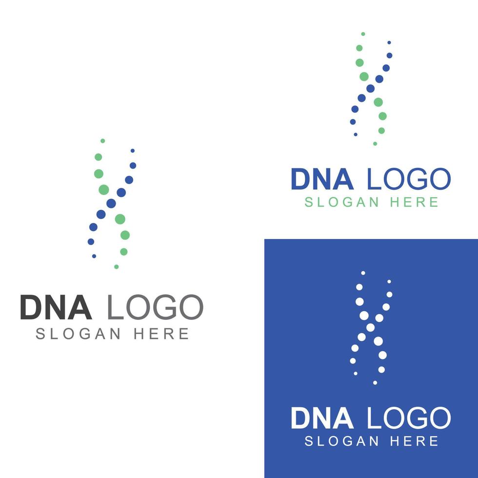 logotipo vectorial de adn. logotipo médico moderno, con diseño de plantilla de ilustración vectorial vector