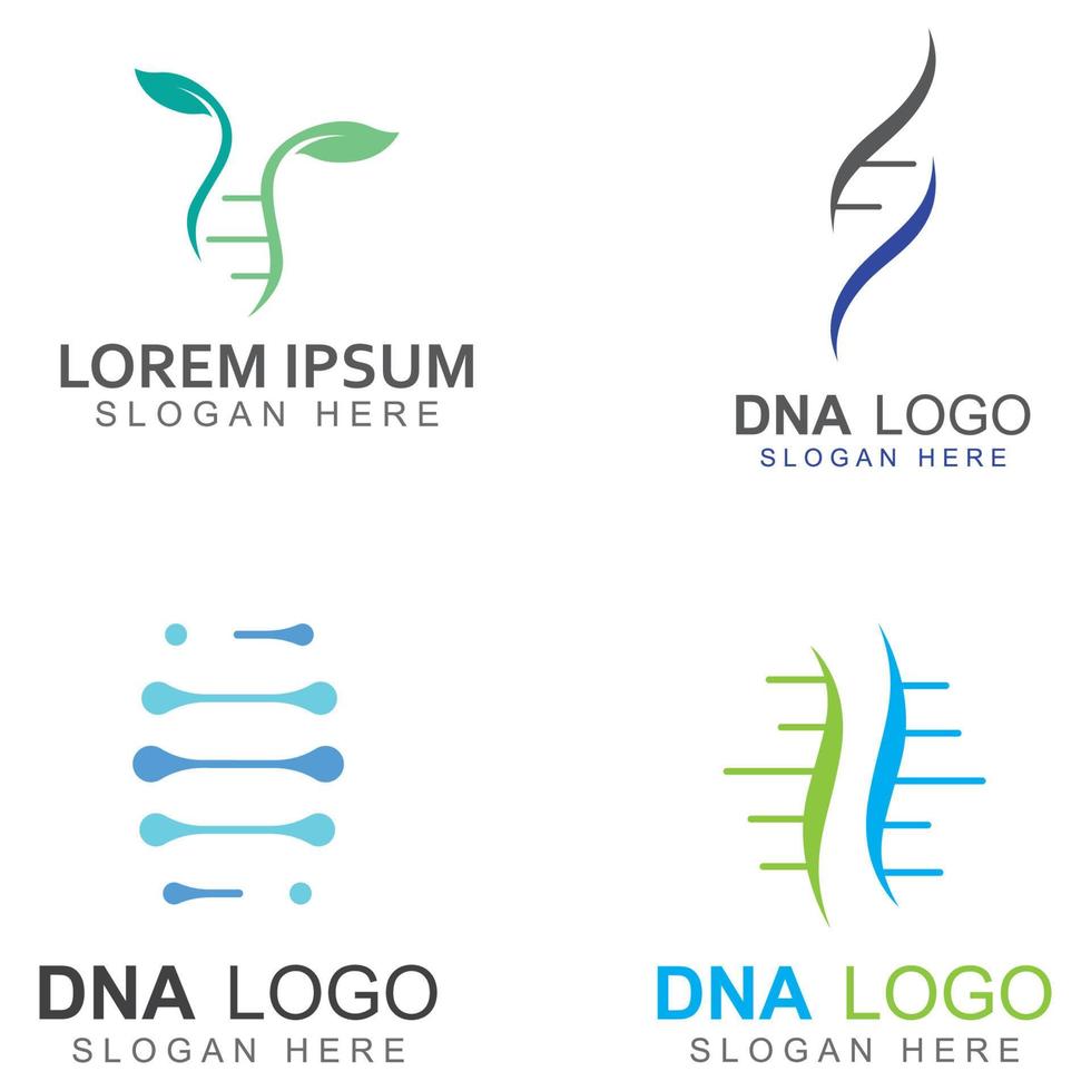 logotipo vectorial de adn. logotipo médico moderno, con diseño de plantilla de ilustración vectorial vector