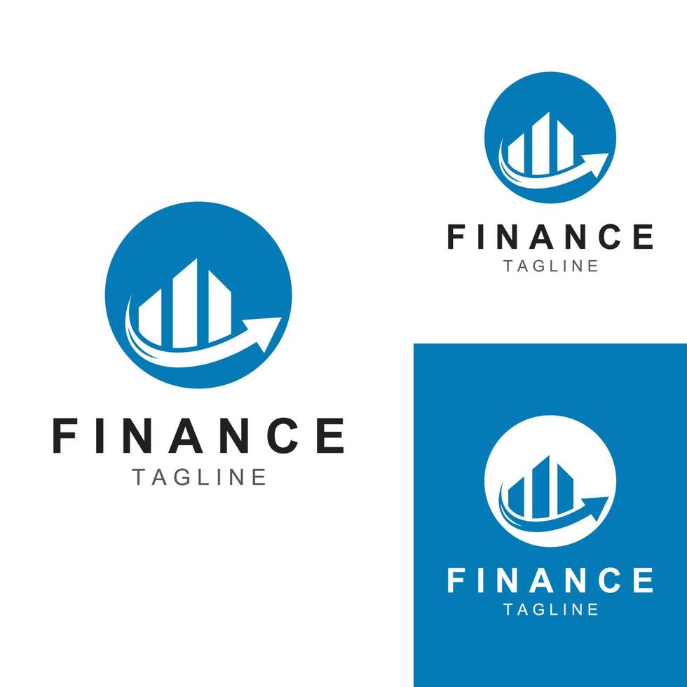 logotipo de empresa financiera o logotipo gráfico financiero. logotipo para datos de resultados de empresas financieras. con ilustración de plantilla de vector de diseño de icono.