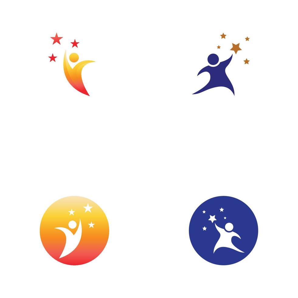 logotipo y símbolo de la estrella de la gente vector