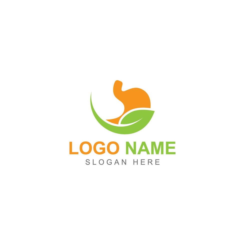 stomach health and stomach care logo design icon vector template