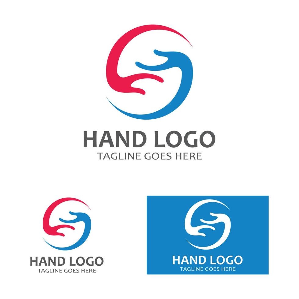 logotipo de cuidado de manos y plantilla de vector de símbolo eps10