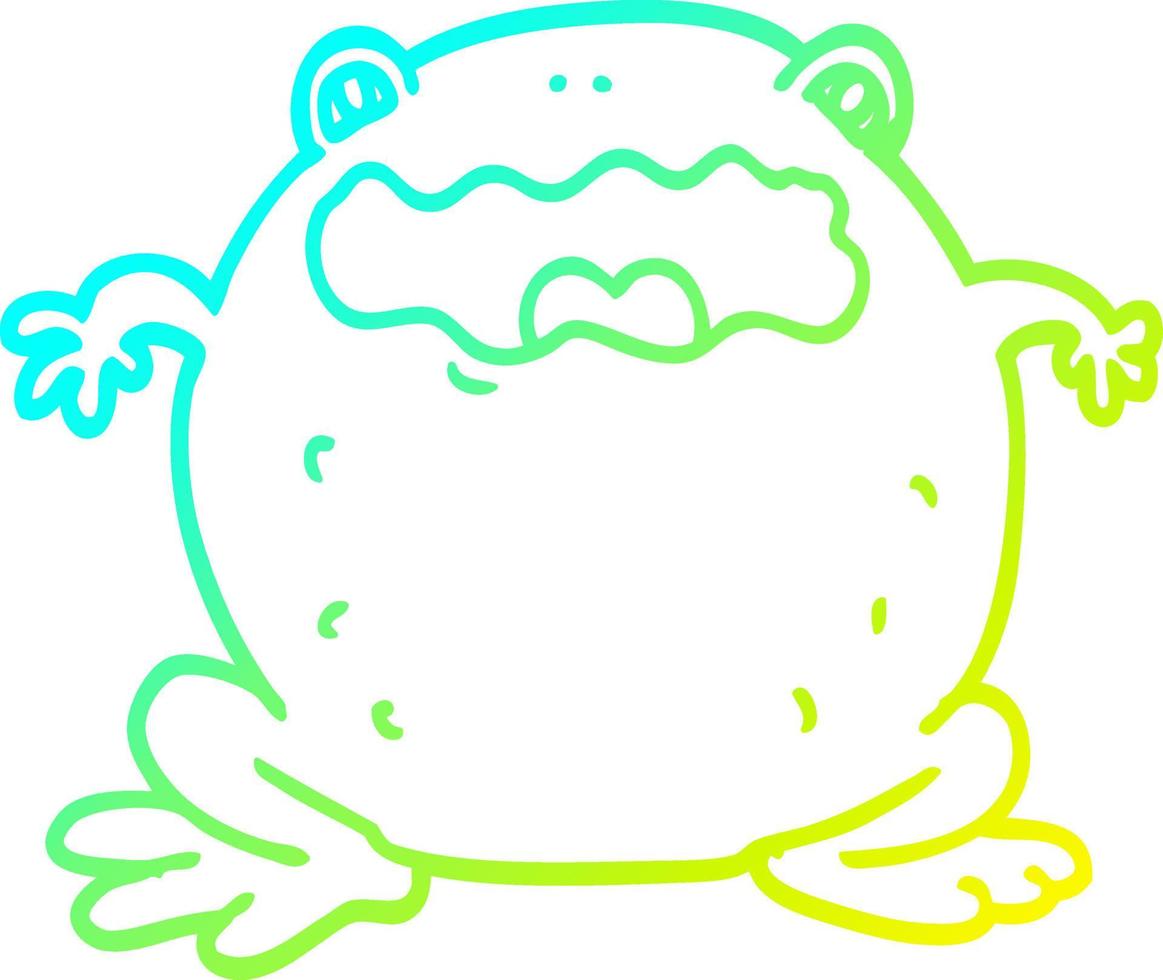 cold gradient line drawing cartoon toad vector