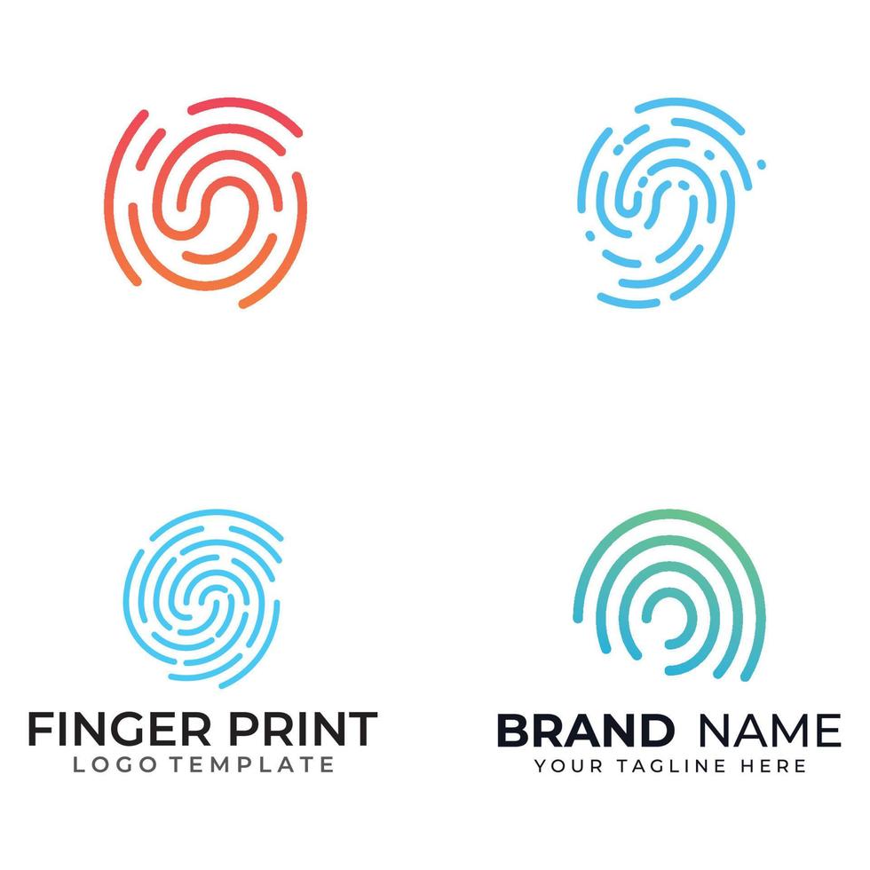 Fingerprint logo,fingerprint scan logo for business card identity.Logo design vector illustration templates and icons.