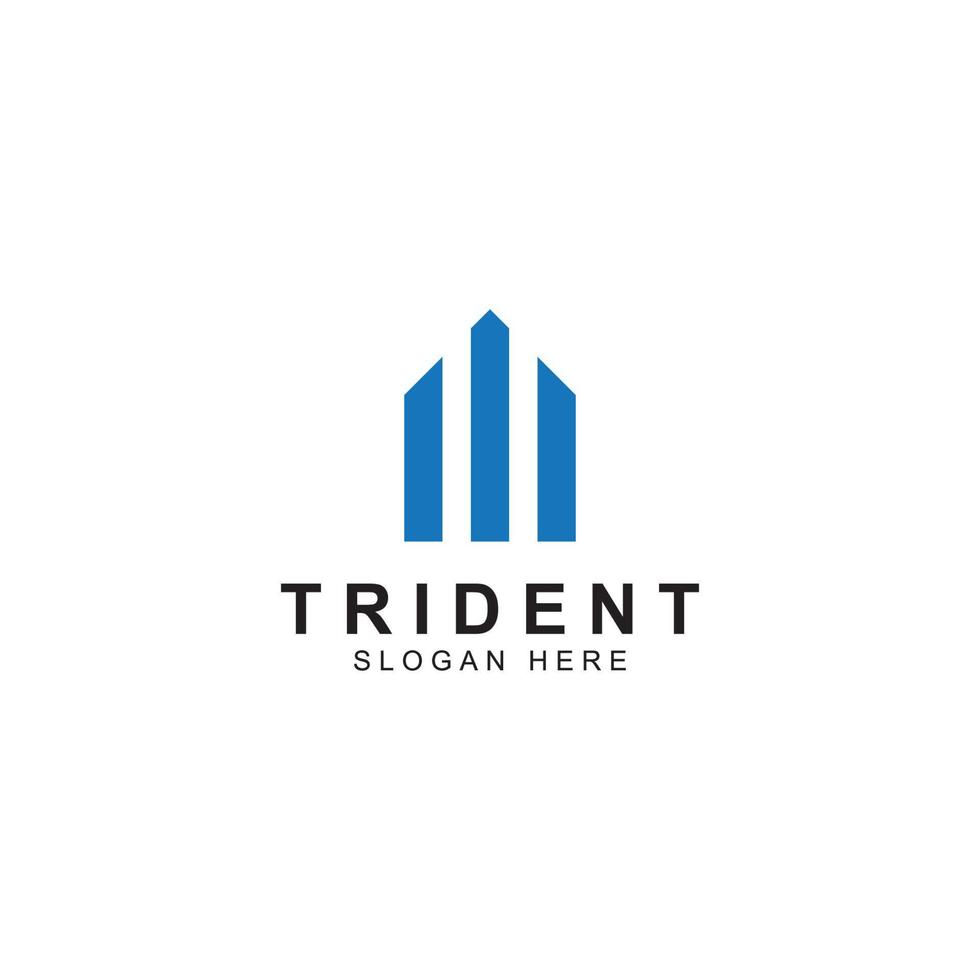 Trident logo using a design concept vector illustration template.