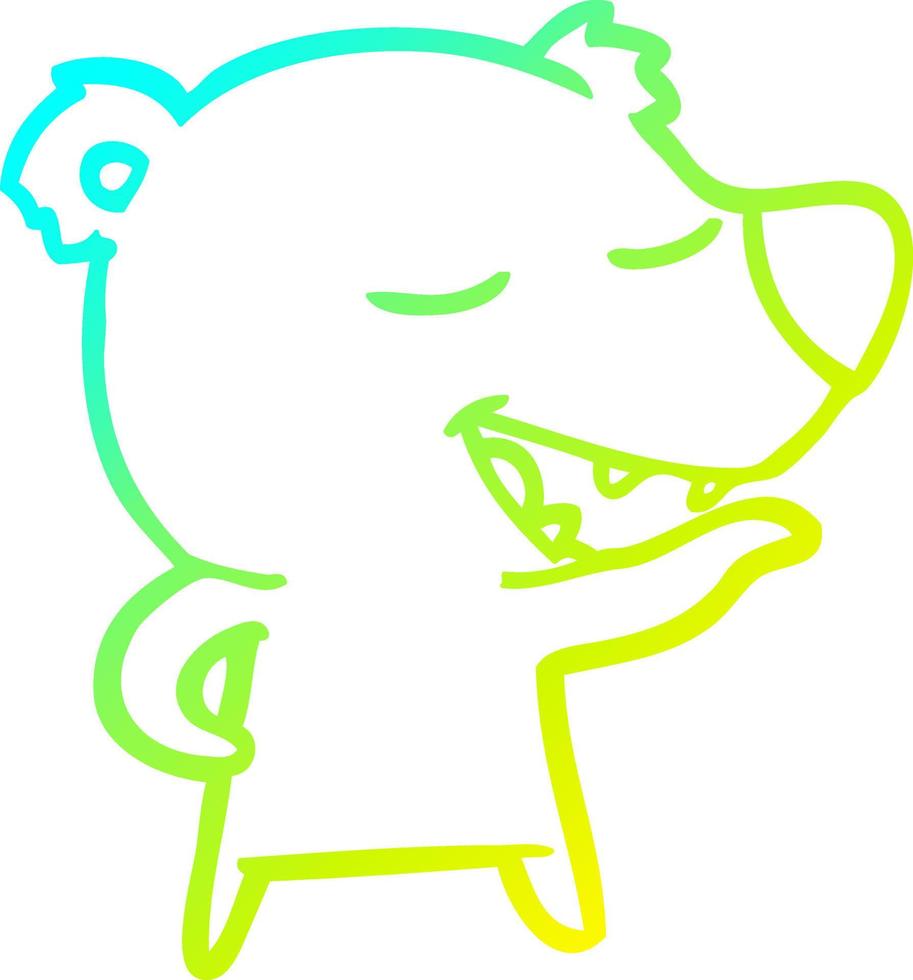 cold gradient line drawing cartoon bear vector