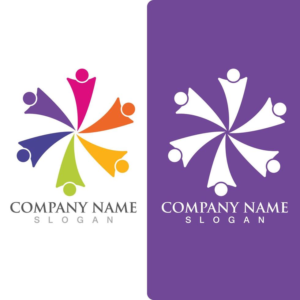 Community group logo, network and social icon vector