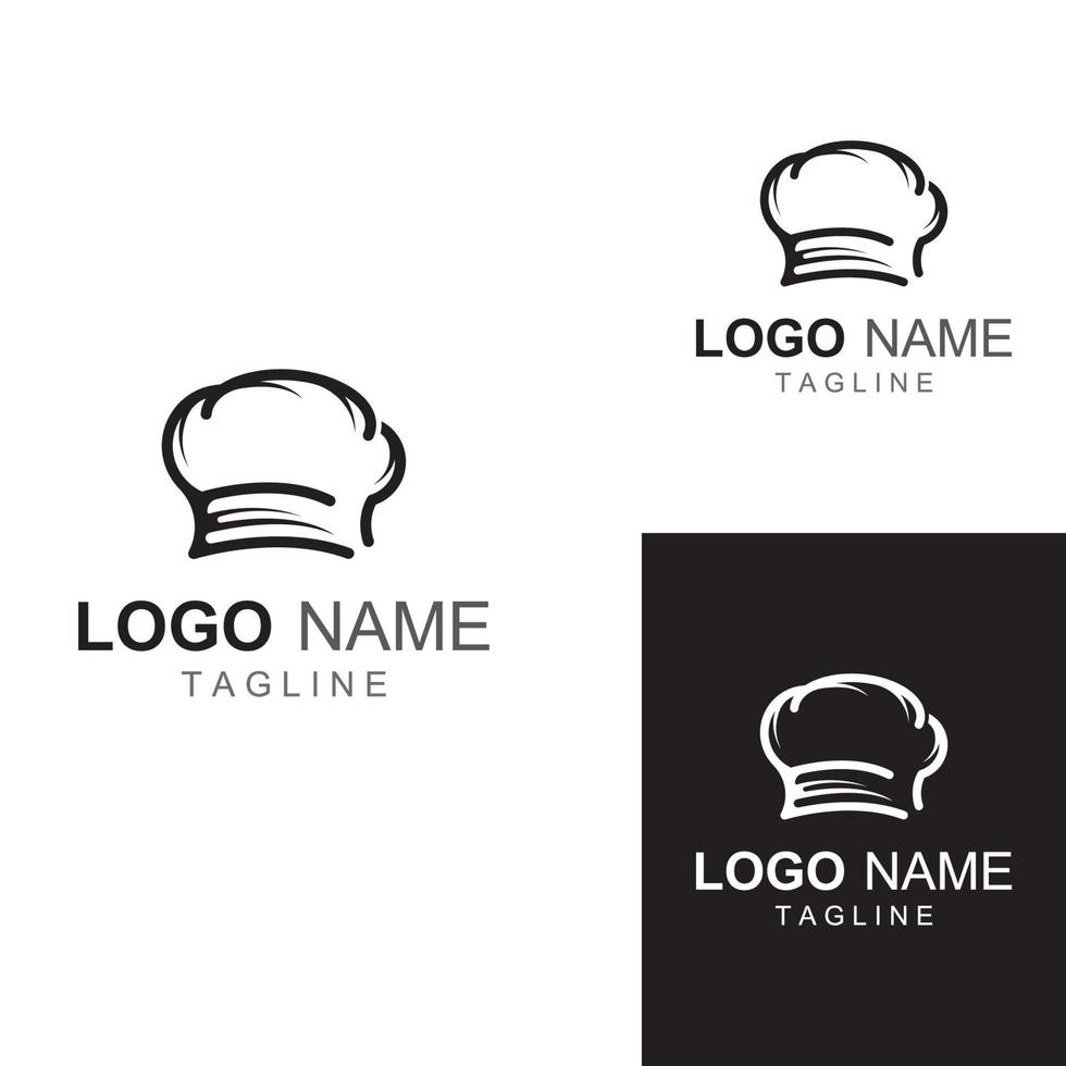 logotipo de sombrero de chef para restaurante, cafetería y entrega de comida en línea. logotipo con plantilla de diseño de ilustración vectorial. vector