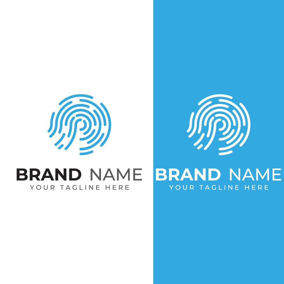 Fingerprint logo,fingerprint scan logo for business card identity.Logo design vector illustration templates and icons.