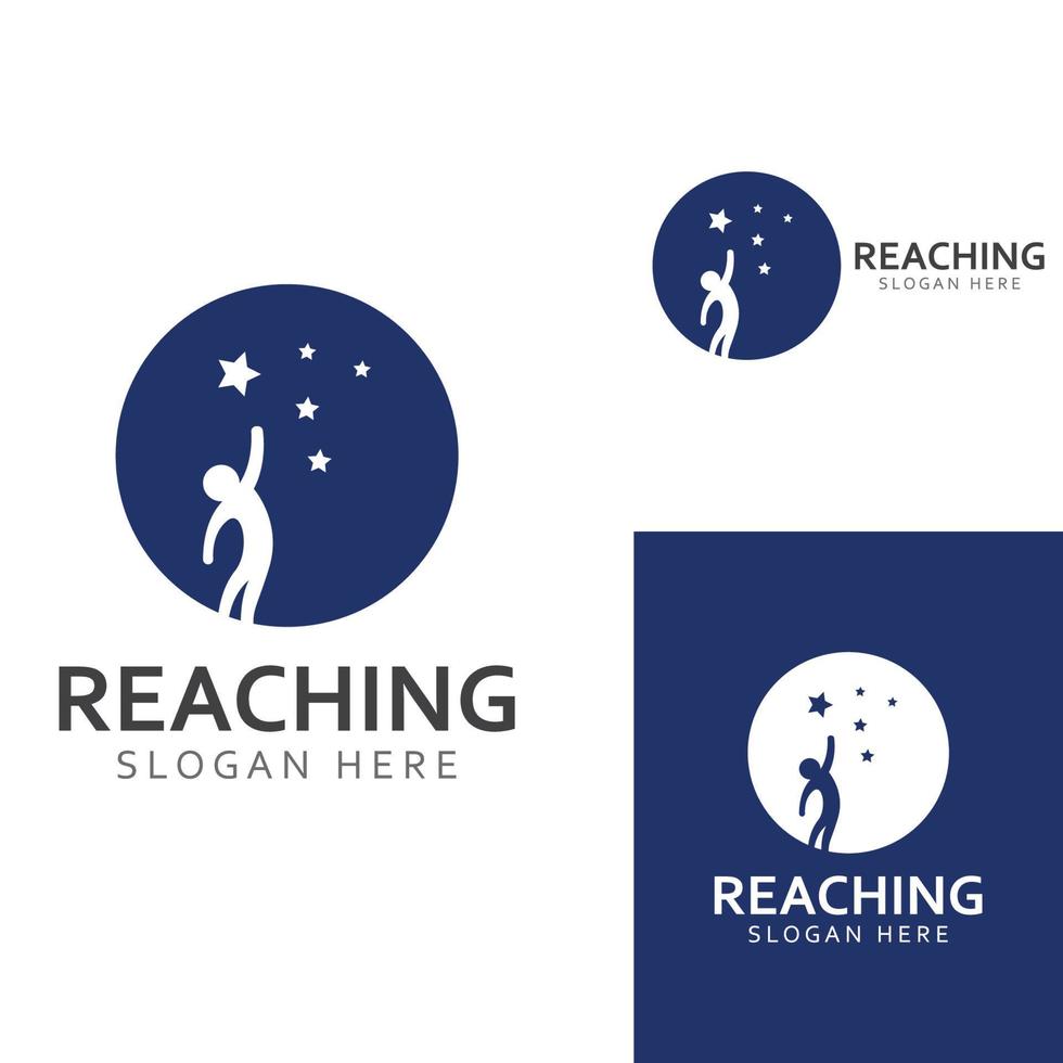 A logo to reach the stars or a logo to reach a dream or goal. Logo using concept design vector illustration template.