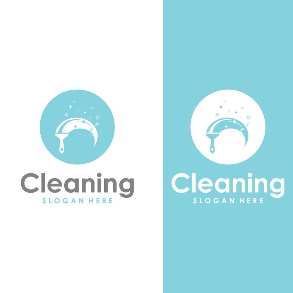 Cleaning logo, cleaning protection logo and house cleaning logo.With a template illustration vector design concept.