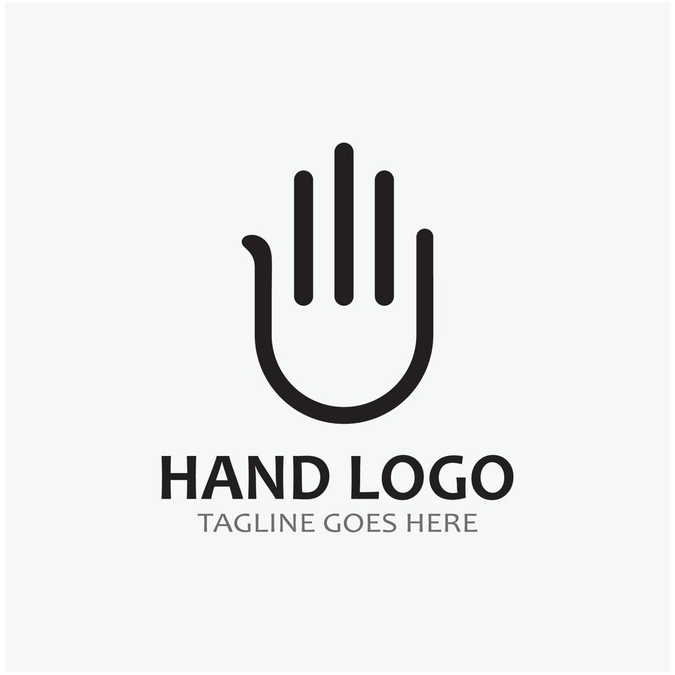 mano logo icono vector diseño plantilla ilustración