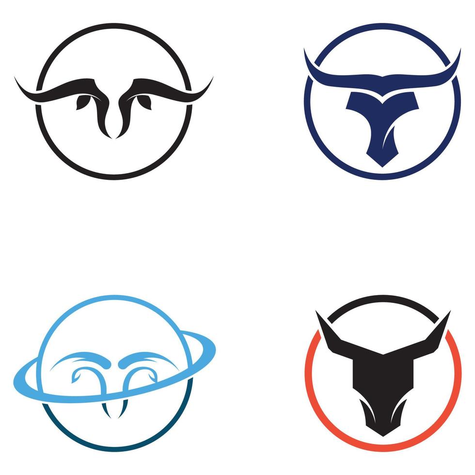 Bull's head horn logo. Using a vector illustration template design concept.