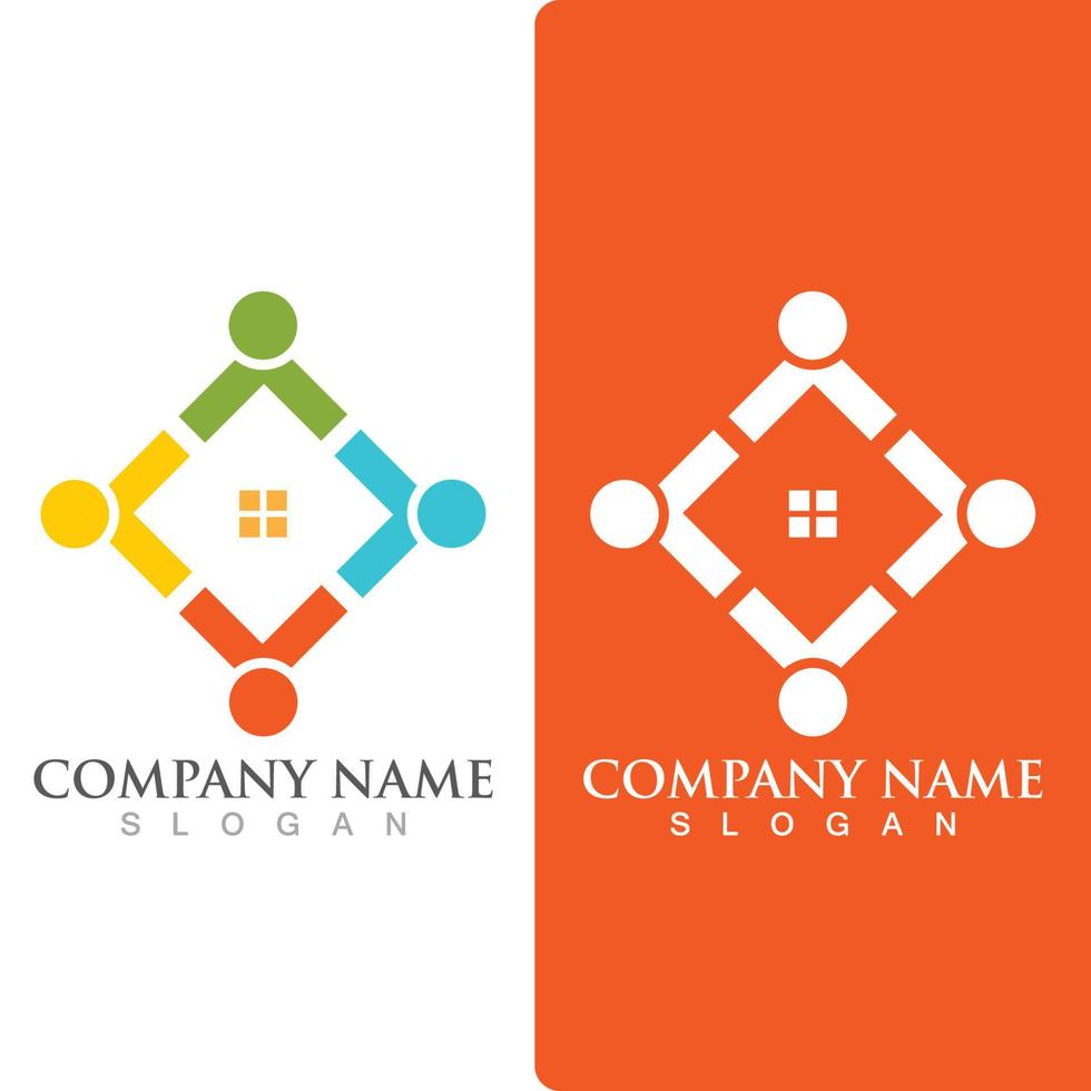 Community group logo, network and social icon vector