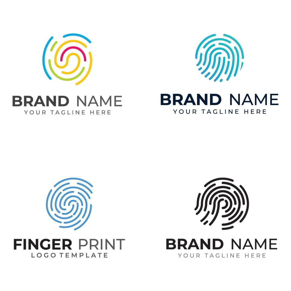 Fingerprint logo,fingerprint scan logo for business card identity.Logo design vector illustration templates and icons.