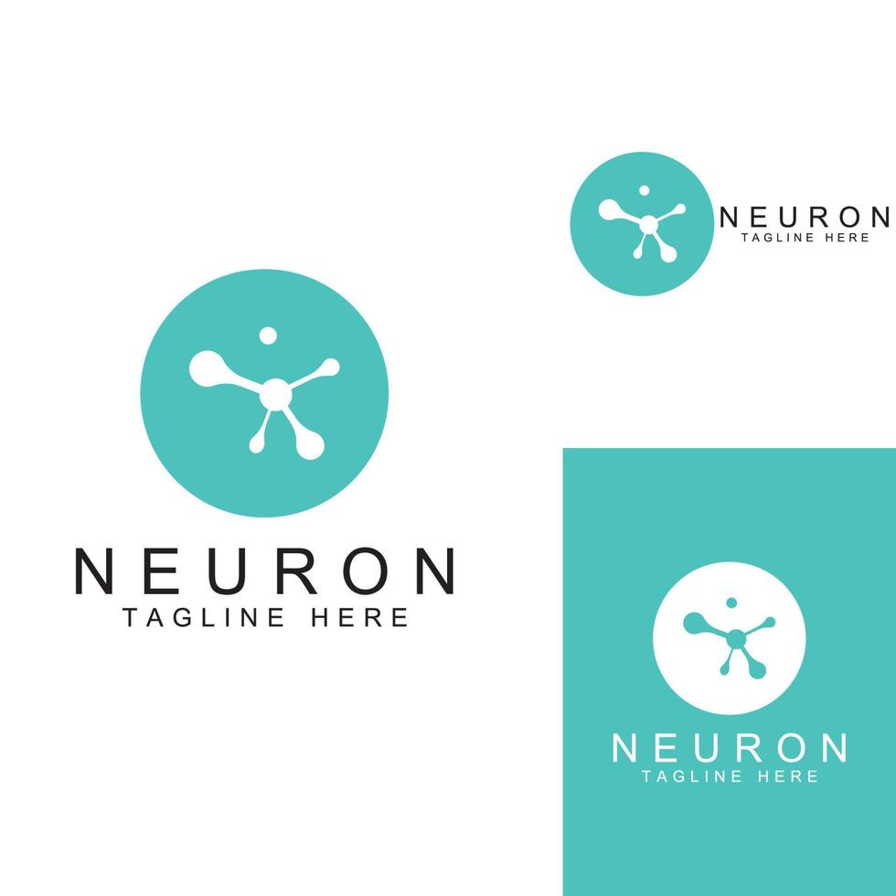 Neuron logo or nerve cell logo with concept vector illustration template.