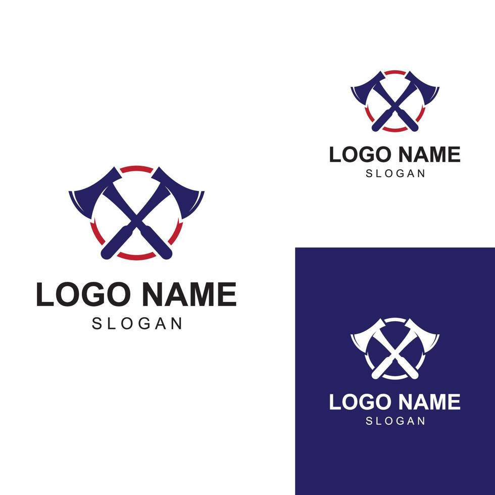 Axe logo or hatchet logo with concept design vector illustration template.