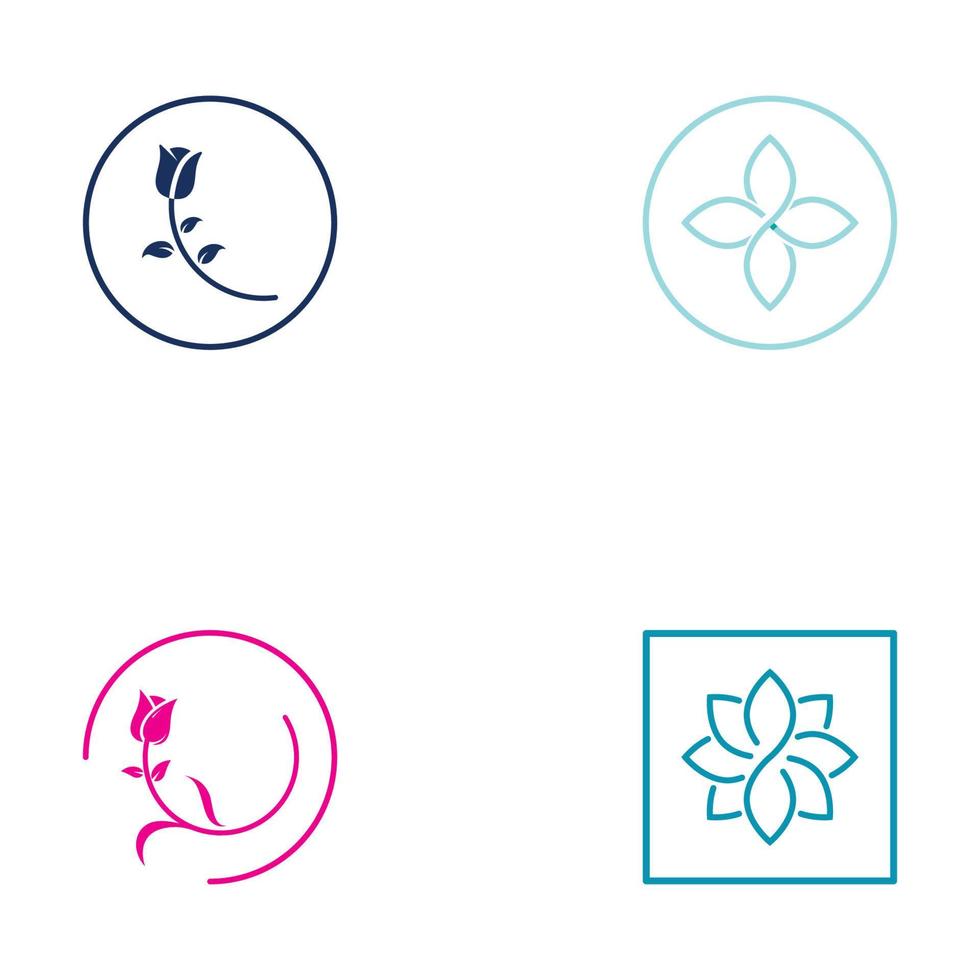 Logos of flowers, roses, lotus flowers, and other types of flowers. By using the design concept of a vector illustration template.