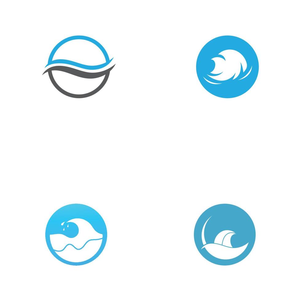 Wave water beach blue water logo vector