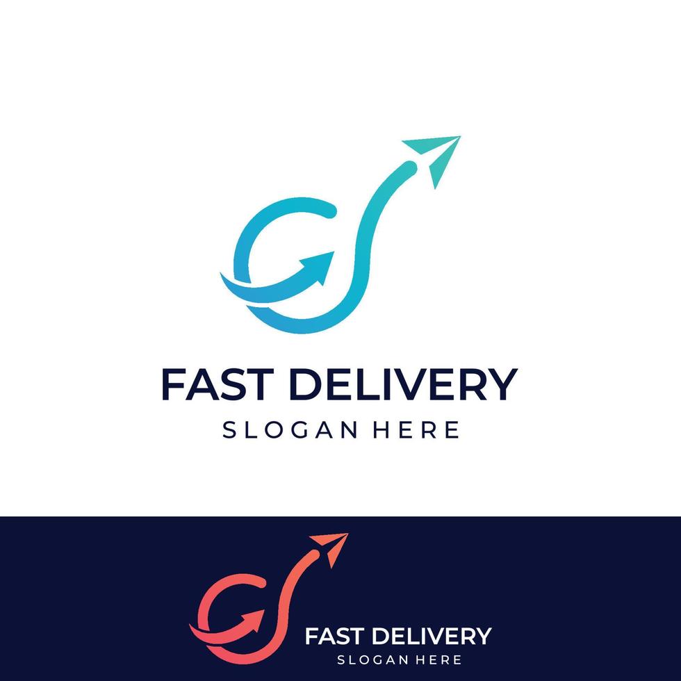 Logistics company vector logo, arrow icon logo, fast digital delivery logo. Using simple and easy logo vector editing.