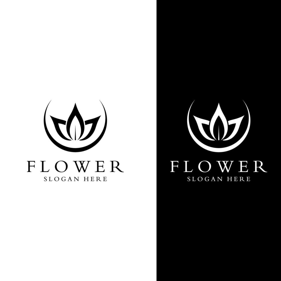 logotipos de flores, rosas, flores de loto y otros tipos de flores. utilizando el concepto de diseño de una plantilla de ilustración vectorial. vector