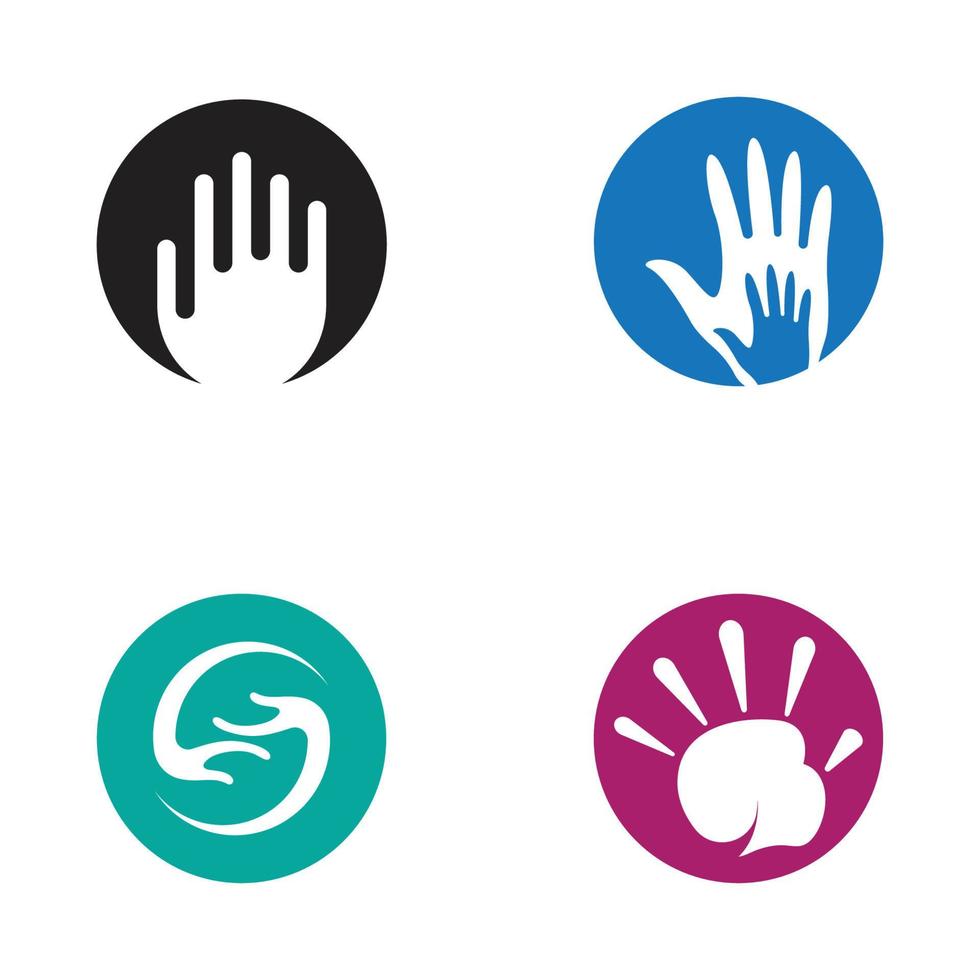 logotipo de cuidado de manos y plantilla de vector de símbolo eps10