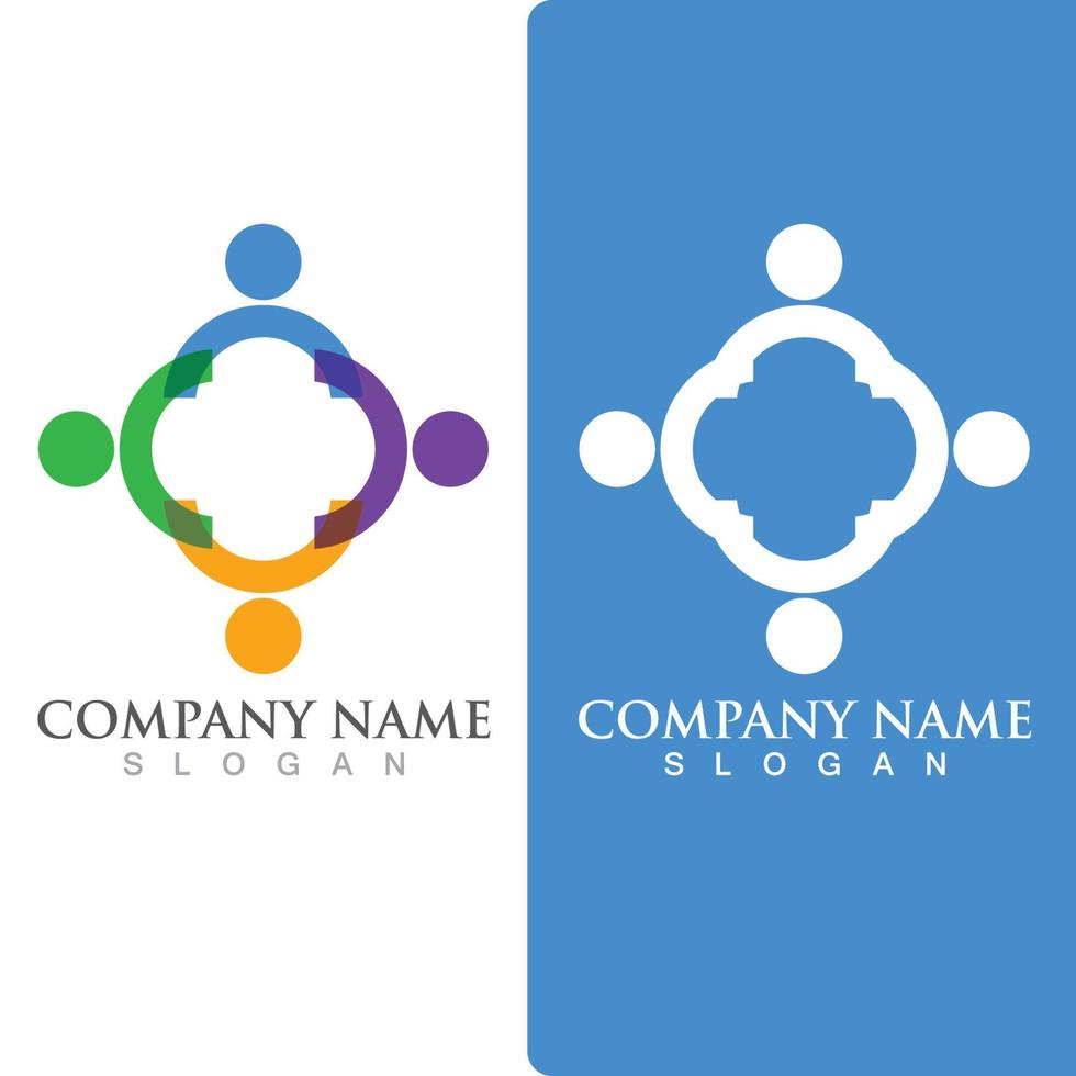 Community group logo, network and social icon vector