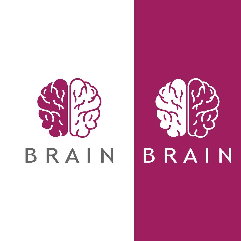 logotipo del cerebro. logotipo del cerebro con combinación de tecnología y células nerviosas de la parte del cerebro, con plantilla de ilustración vectorial de concepto de diseño. vector