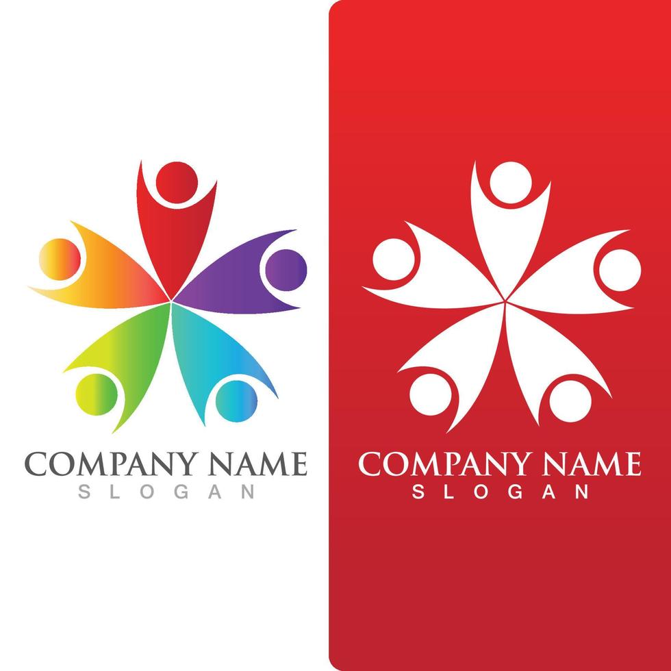 Community group logo, network and social icon vector