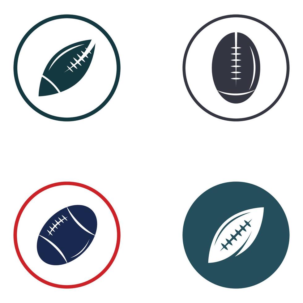 pelota de rugby, fútbol americano, icono, vector, logotipo, plantilla vector