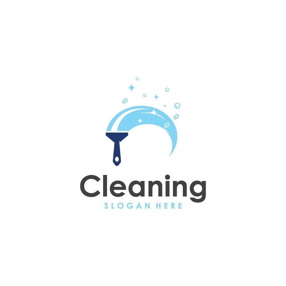 Cleaning logo, cleaning protection logo and house cleaning logo.With a template illustration vector design concept.