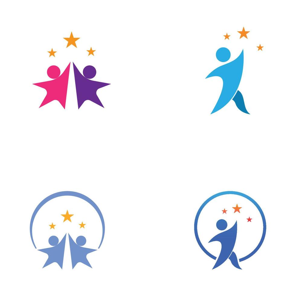 people star logo and symbol vector