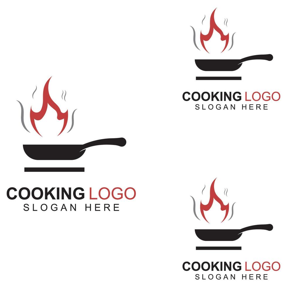 logotipos para utensilios de cocina, ollas, espátulas y cucharas de cocina. utilizando un concepto de diseño de plantilla de ilustración vectorial. vector