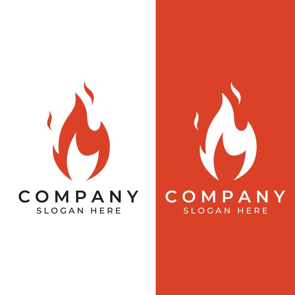 logotipo de fuego o llama, logotipo de bola de fuego y brasas. utilizando un concepto de diseño de plantilla de ilustración vectorial. vector