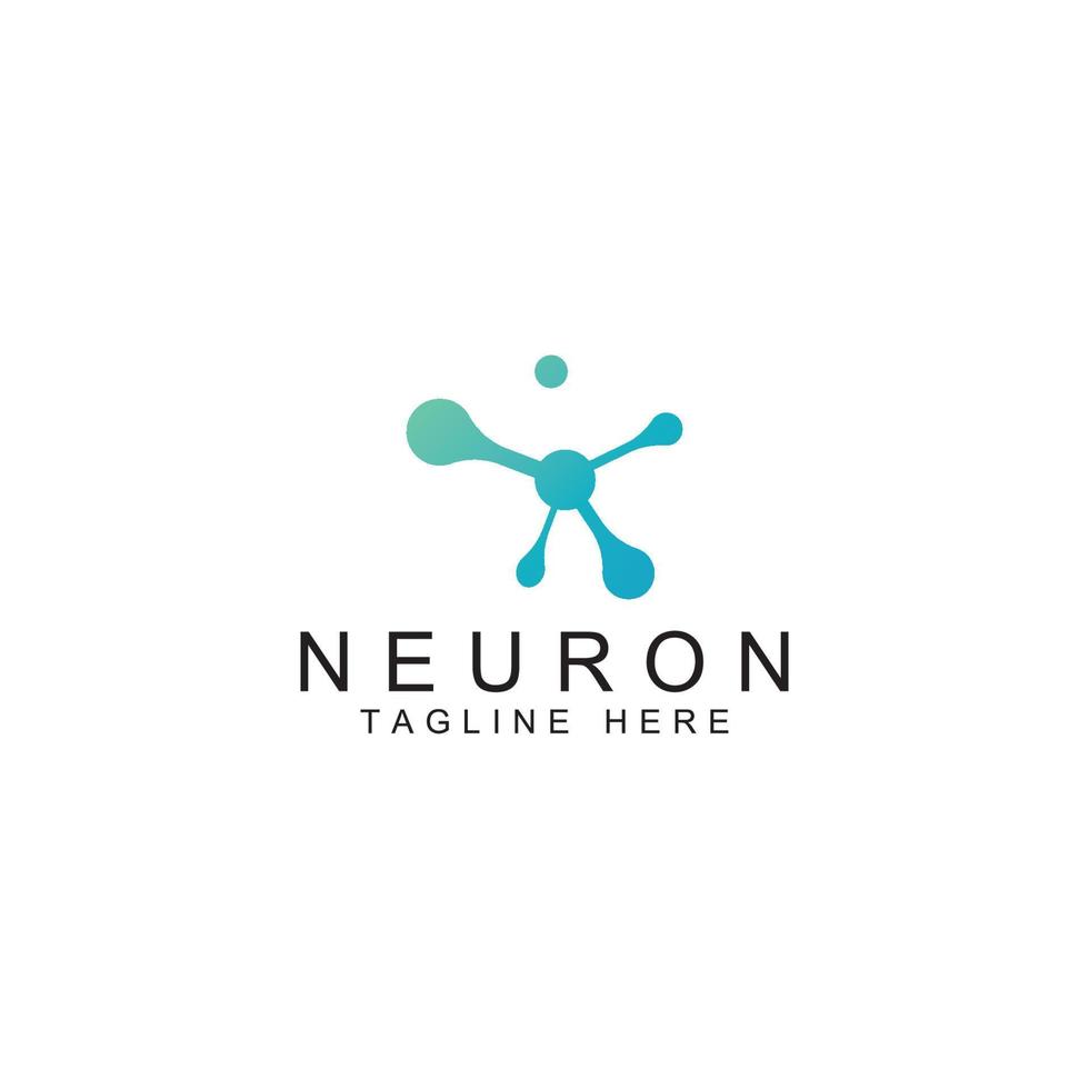 Neuron logo or nerve cell logo with concept vector illustration template.