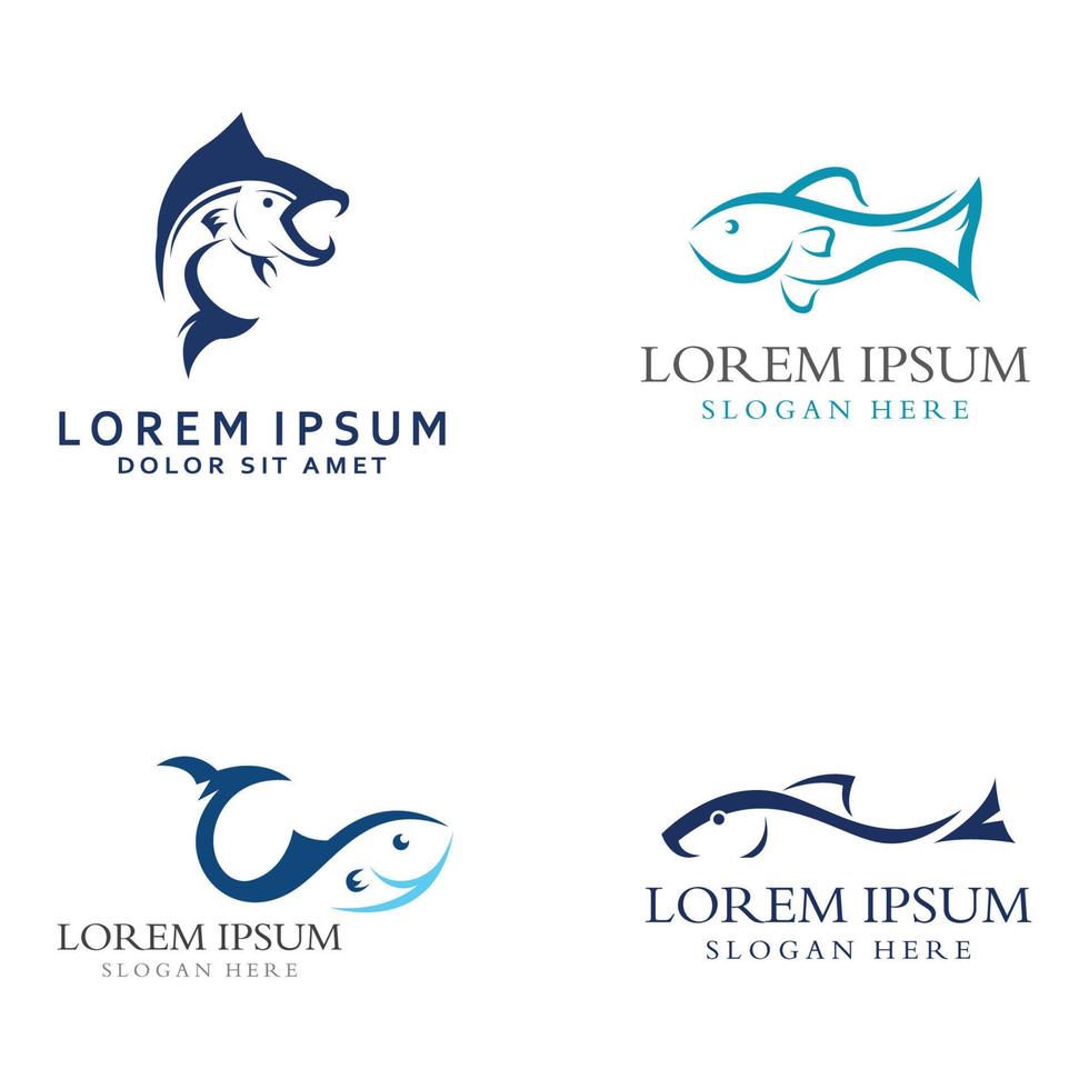 Fish logo, fishinghook, fish oil and seafood restaurant icon. With vector icon concept design illustration template