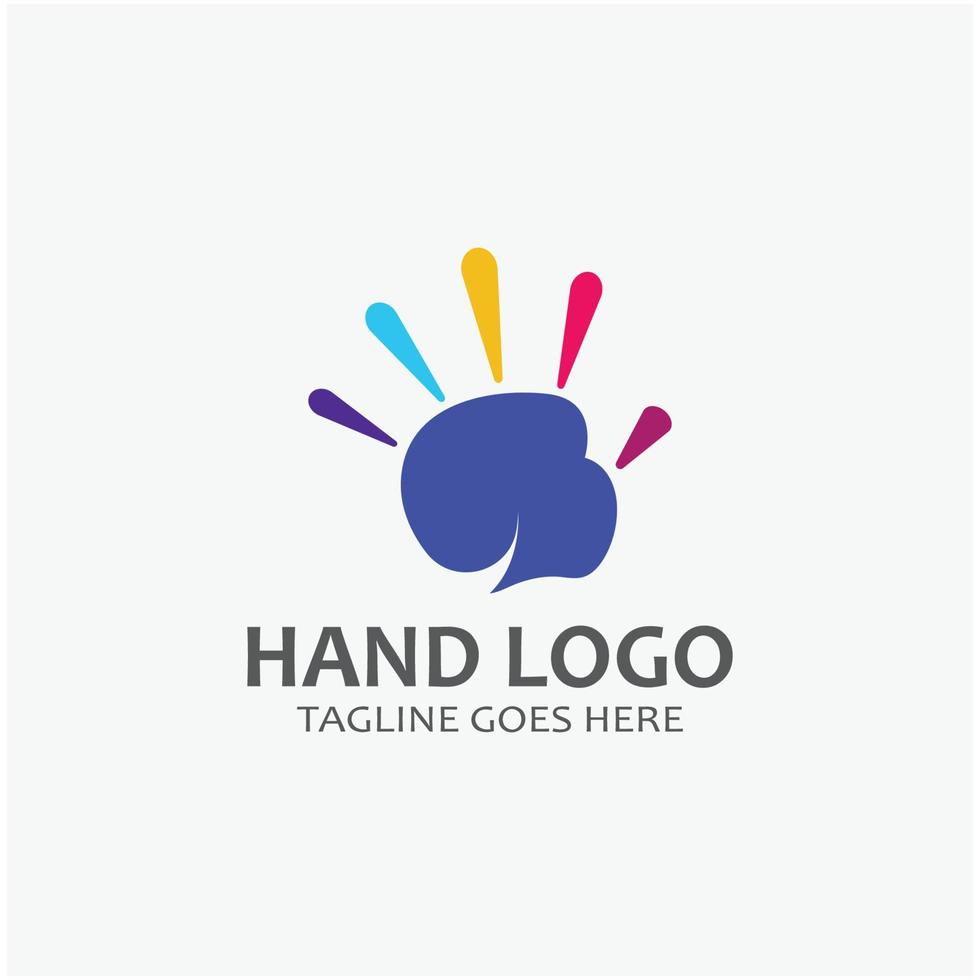 mano logo icono vector diseño plantilla ilustración