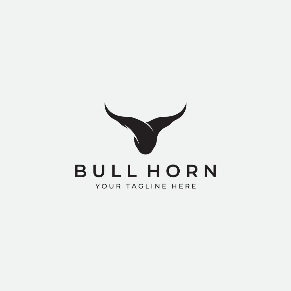 Bull's head horn logo. Using a vector illustration template design concept.