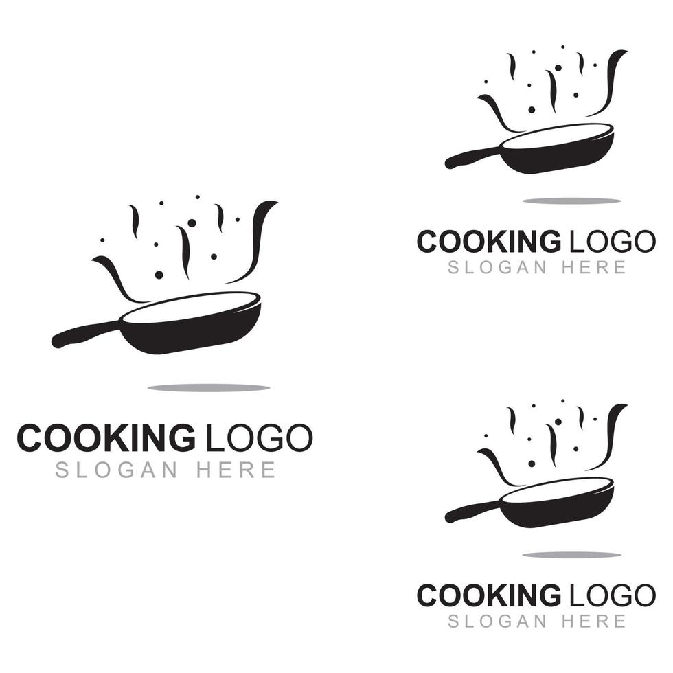 Logos for cooking utensils, cooking pots, spatulas and cooking spoons. Using a vector illustration template design concept.