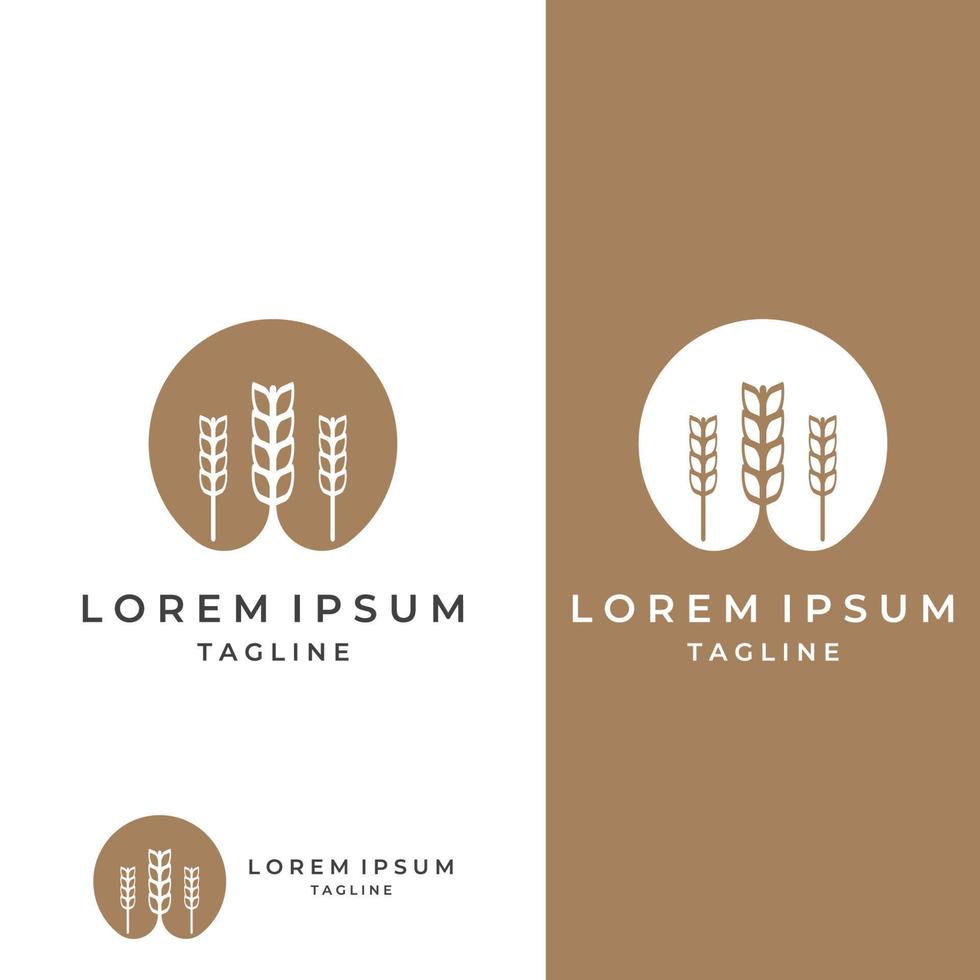 Wheat or cereal logo, wheat field and wheat farm logo.With easy and simple editing illustrations. vector